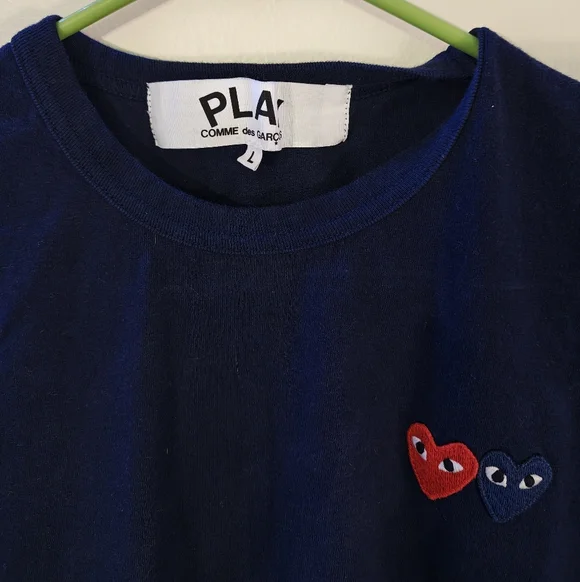 Comme Des Garcons Play Double Heart T-Shirt - Picture 2 of 4